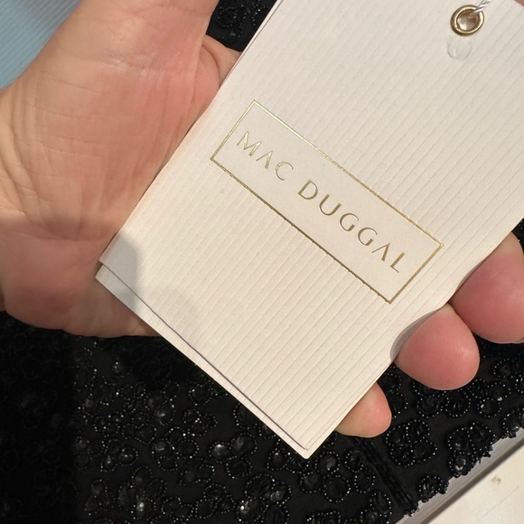 ✔️58B/68B/67B ❤️ BNWT MAC DUGGAL FLOUNCE SLEEVE BEADED MIDI DRESS #10827 - Picture 8 of 12